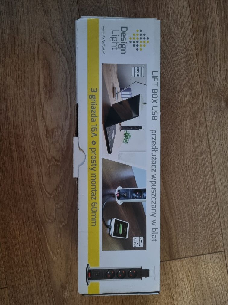 Lift box USB- przedluzacz wpuszczany w blat