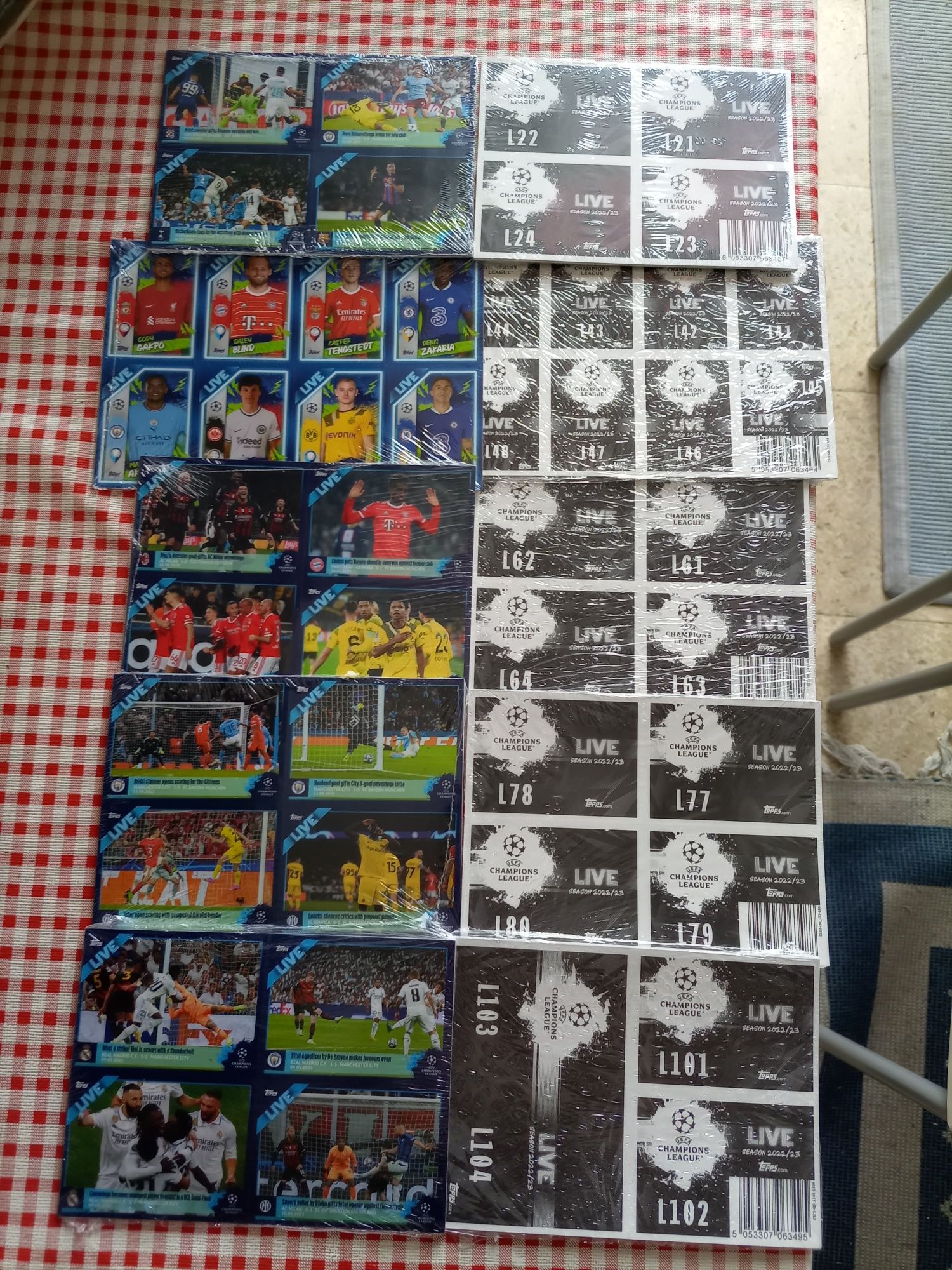 Cromos das Coleções Topps Champions League 2022/2023; 21/22 e 20/21