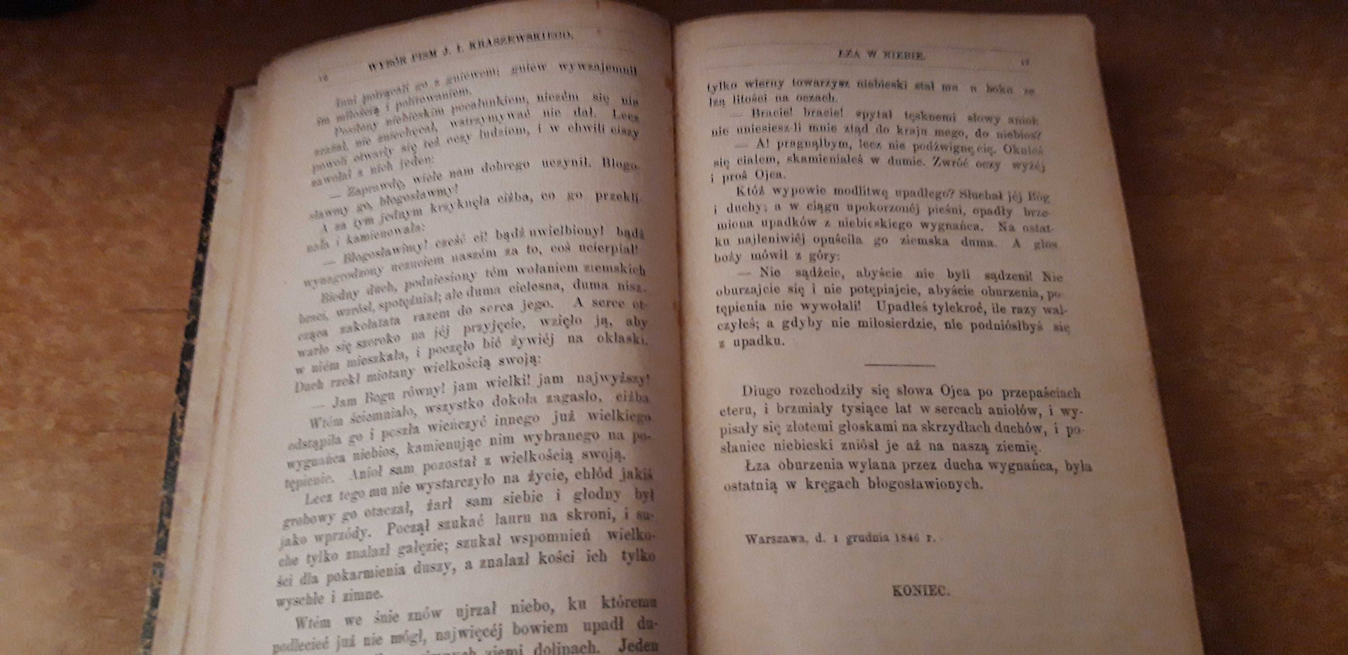 Łza w Niebie i Podróż do Miasteczk-Kraszewski-wyd.1 z 1879r.,psk.