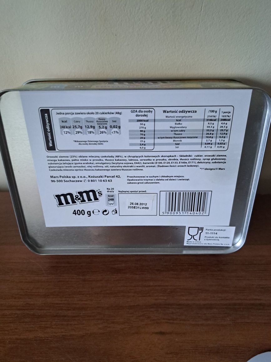 Pudełko wielkanoc na ciasteczka, słodycze M&M's wytłoczone limitowana