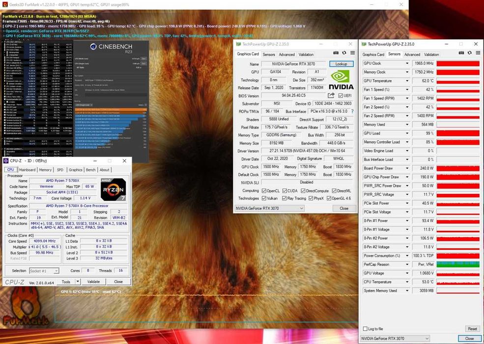 komputer gamingowy, komputer stacjonarny do gier. Rtx 3070, Ryzen 7