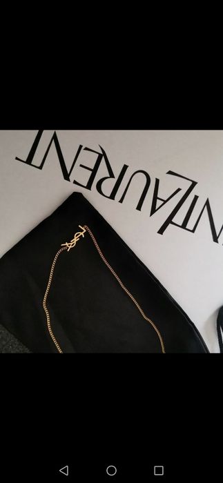 Piękny Naszyjnik celebrytka złoty kolor litery ysl