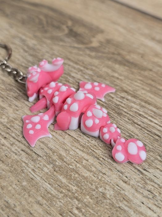 Breloczek Mushroom mini Dragon 3d - Brelok Druk3d fidget Keychain