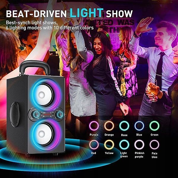 Głośnik Przenośny Tpbeat 80W Bluetooth Music Box Wzmocnienie Basów 100