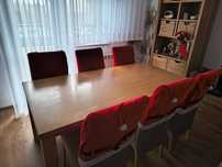 Duży masywny stół z litego drewna buk 180x90x76