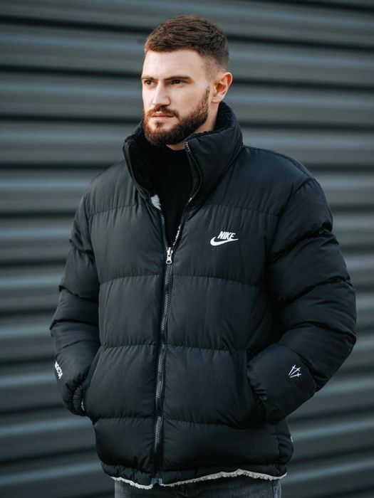 Чоловіча двостороння куртка-пуховик  найк Nike у розмірах від S до XXL