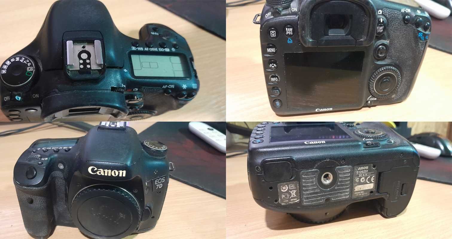 canon 7D не вмикається пробіг 25000т,зарядка,акумулятор3шт,CF16Gb,акум