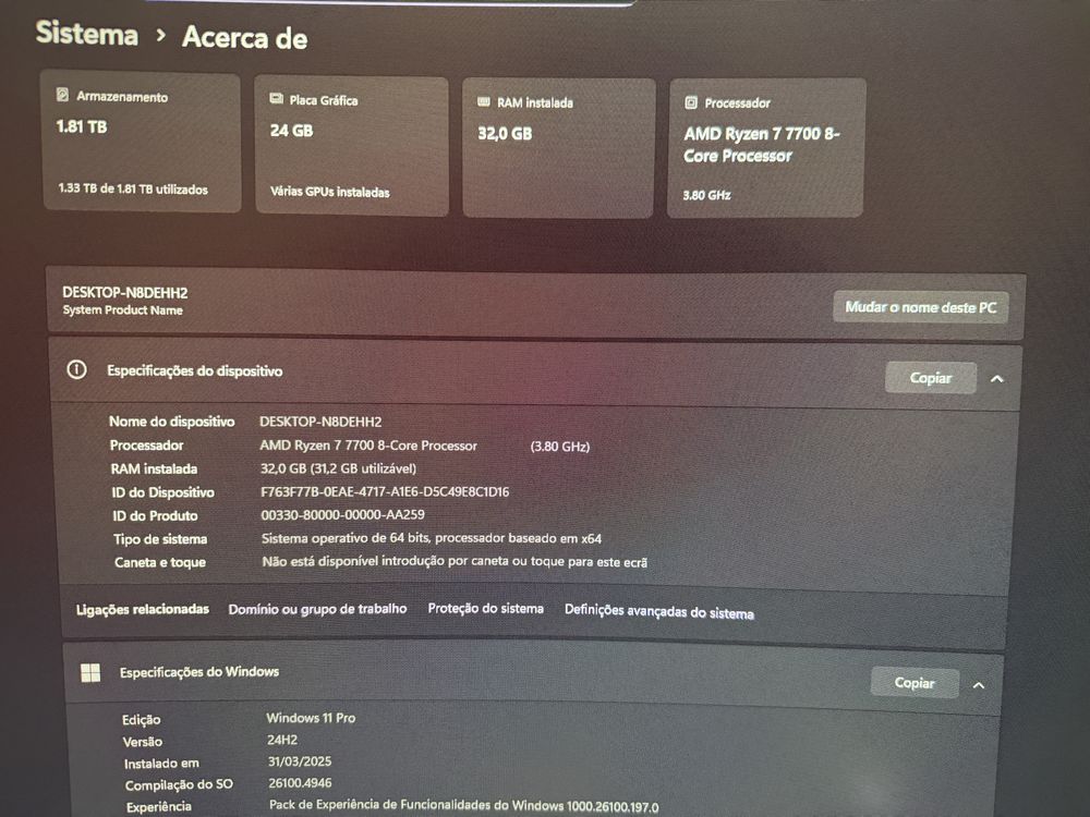 Computador Gaming - RYZEN 7 7700 - ROG X670E - RTX 4090 - 32GB DDR5