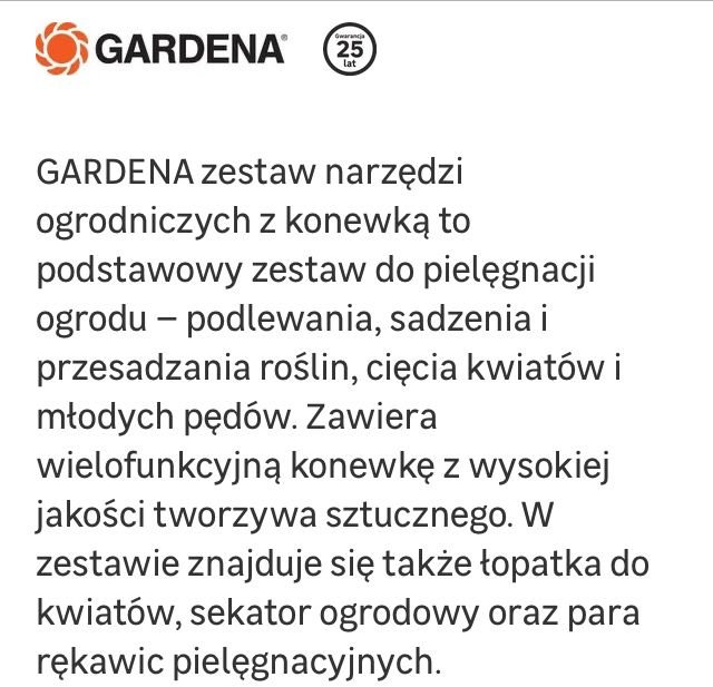 Gardena  Nowy Zestaw narzędzi sekator Gardena