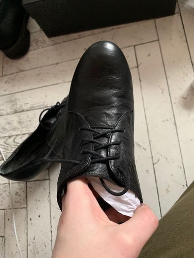 Buty skórzane Nessi botki za kostkę trzewiki rozmiar 40 skóra czarne