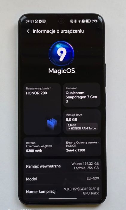 Honor 200 8/256 Gwarancja