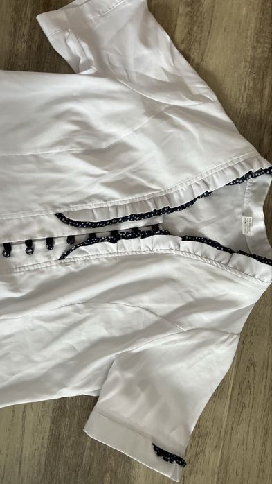 bluzka damsja tetro xxl biala z granatowymi wstawkami lato