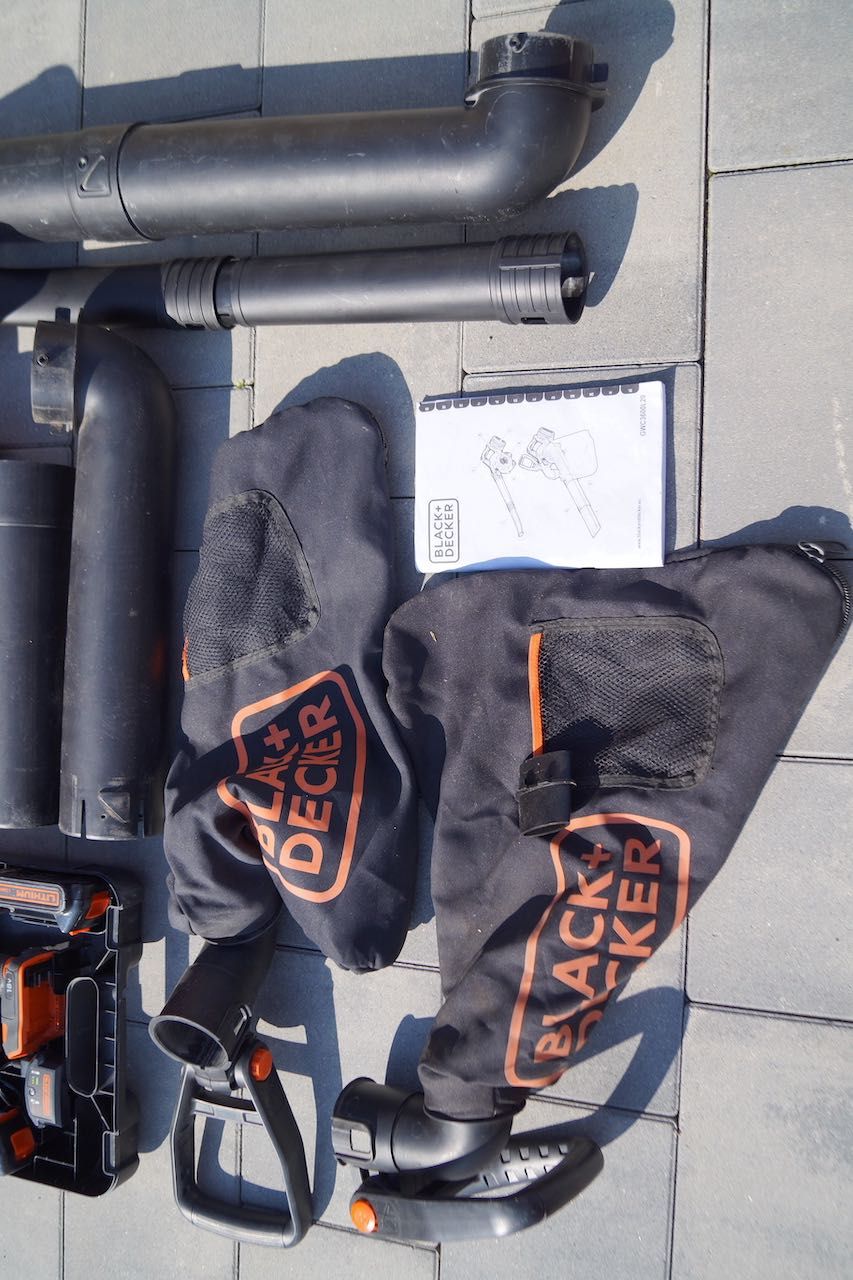 Zestaw narzedzi Black & Decker odkurzacz ogrodowy dmuchawa wkretarka