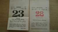 Starocie z PRL - Kartka z kalendarza = 16 sztuk z lat 90-tych Zestaw 1