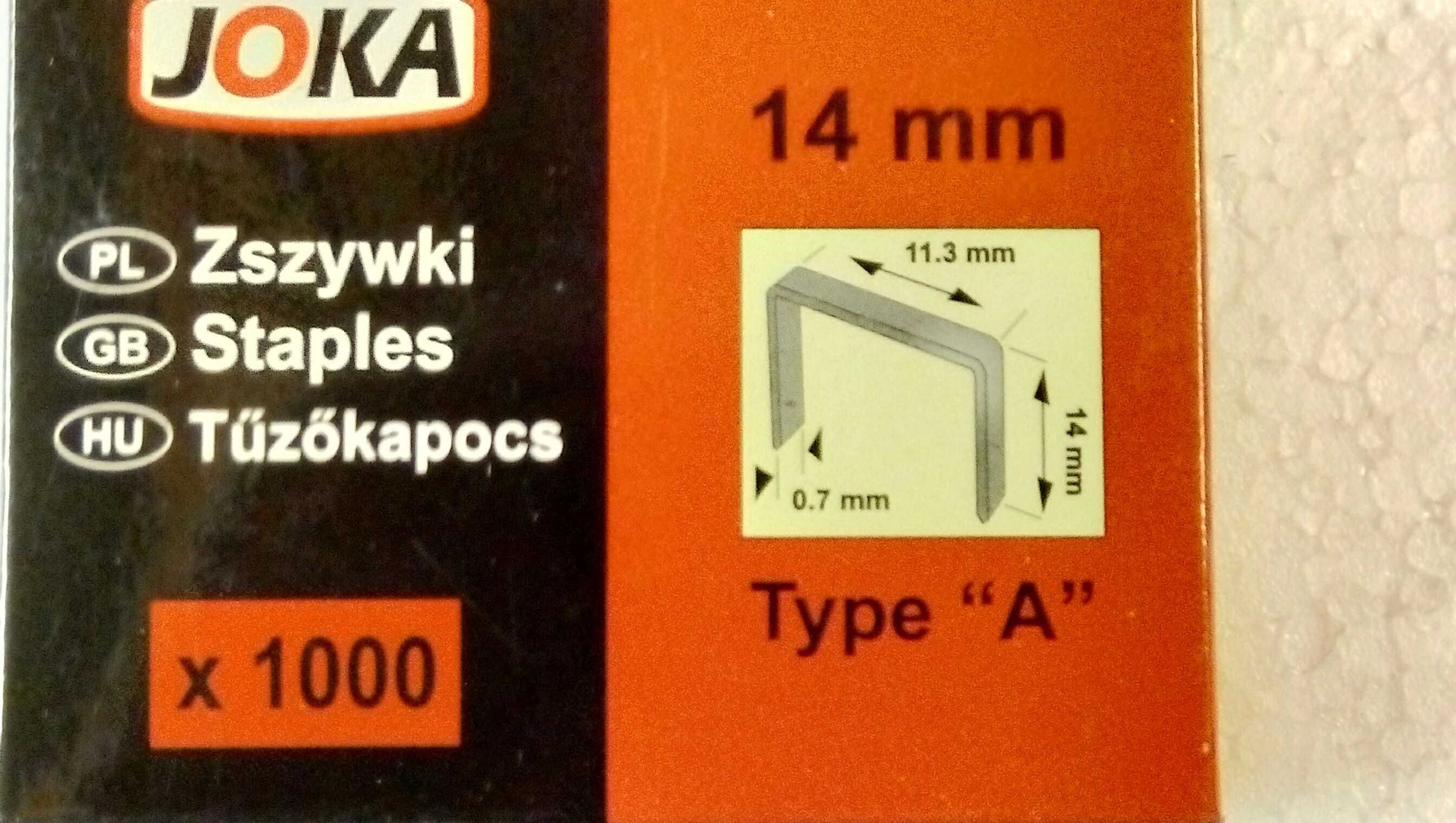 zszywki do takera 11,3 x 0,7  długie 14  typ A (typ 53)