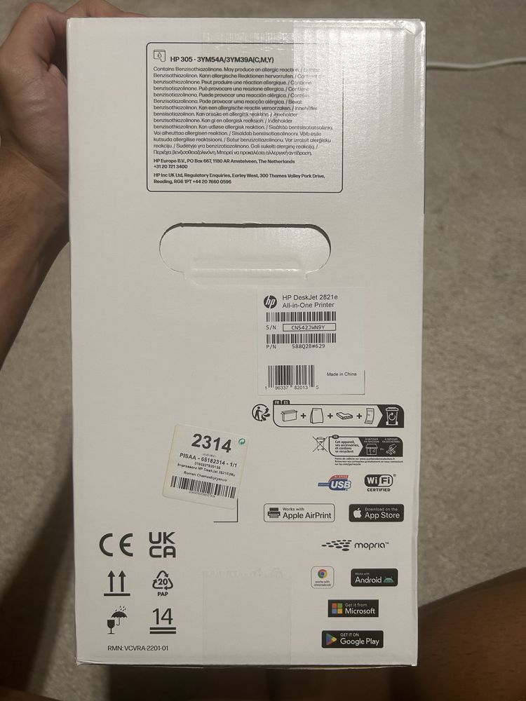 Impressora hp DeskJet2821e