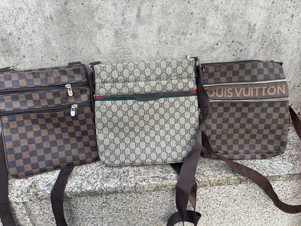 3 bolsas  gucci - louis vuitton