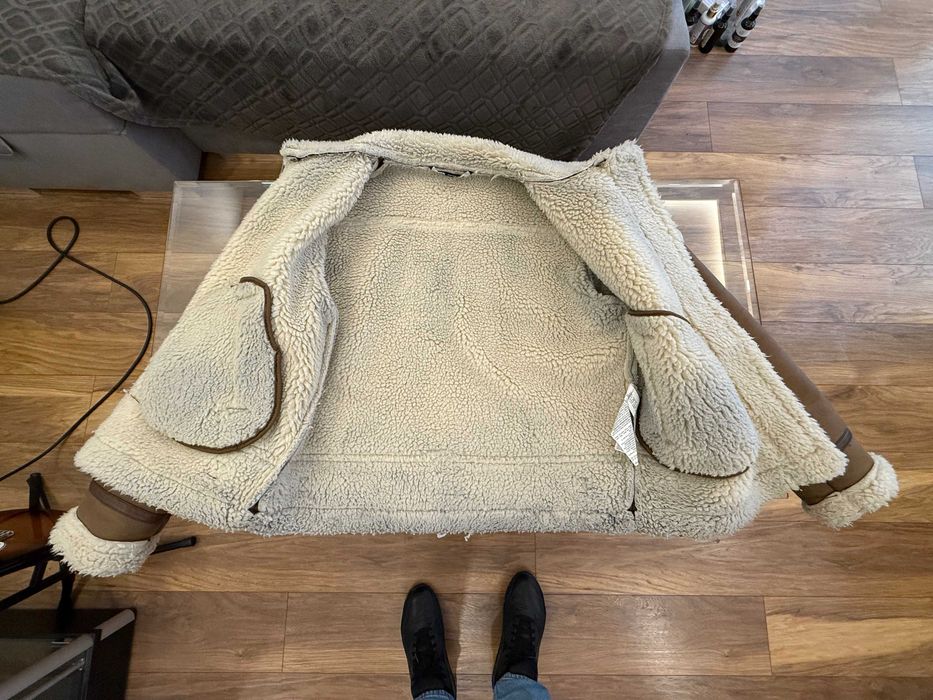 Kurtka pilotka z kożuchem- męska, brązowa ZARA