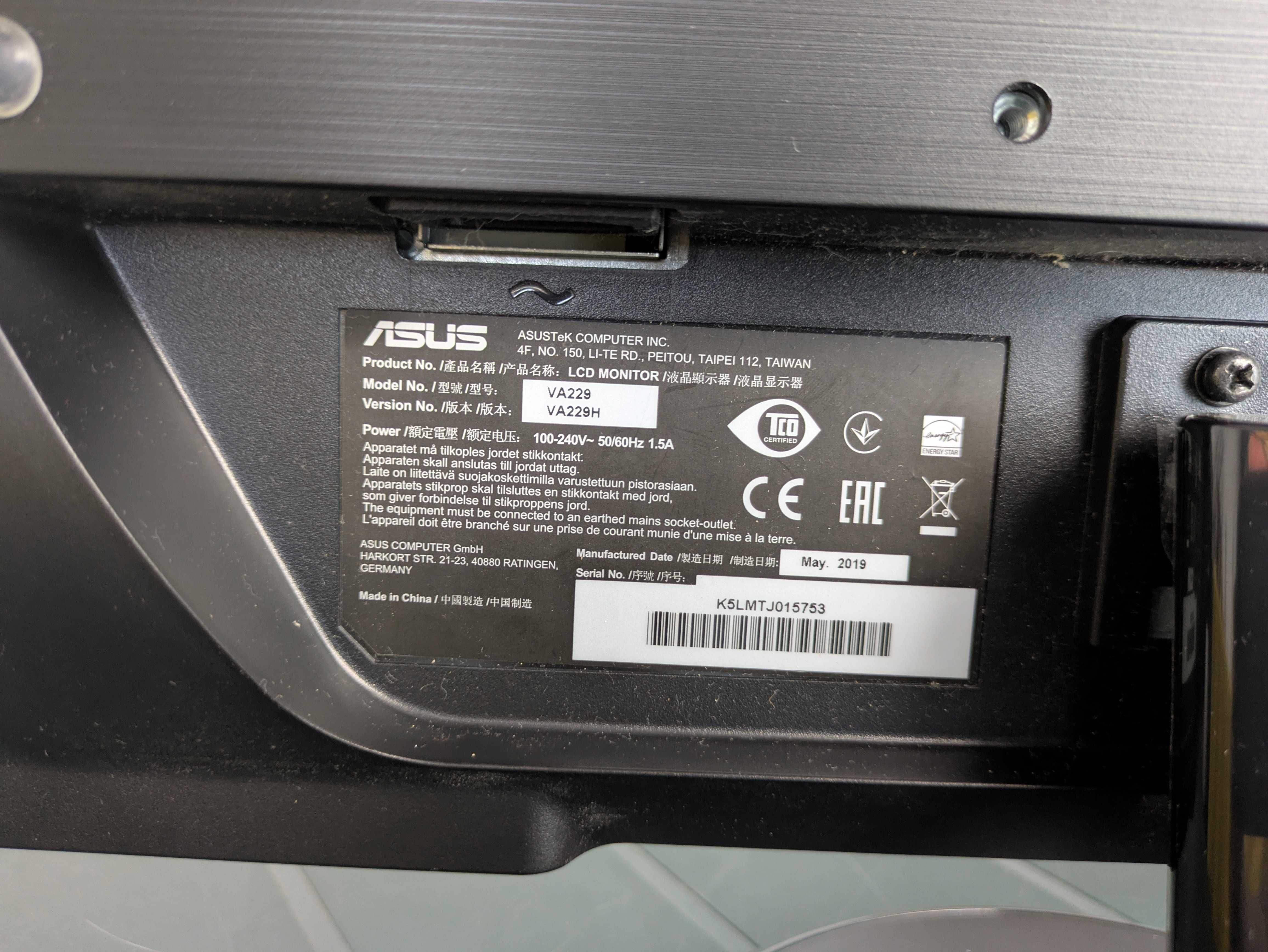 Monitor ASUS 21.5" IPS, W-LED, 1920x1080p 50-76Hz