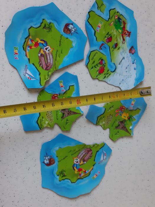 Magnesy Bakuś mapa kolekcja 5szt danonki miś żaba lisek zabawa