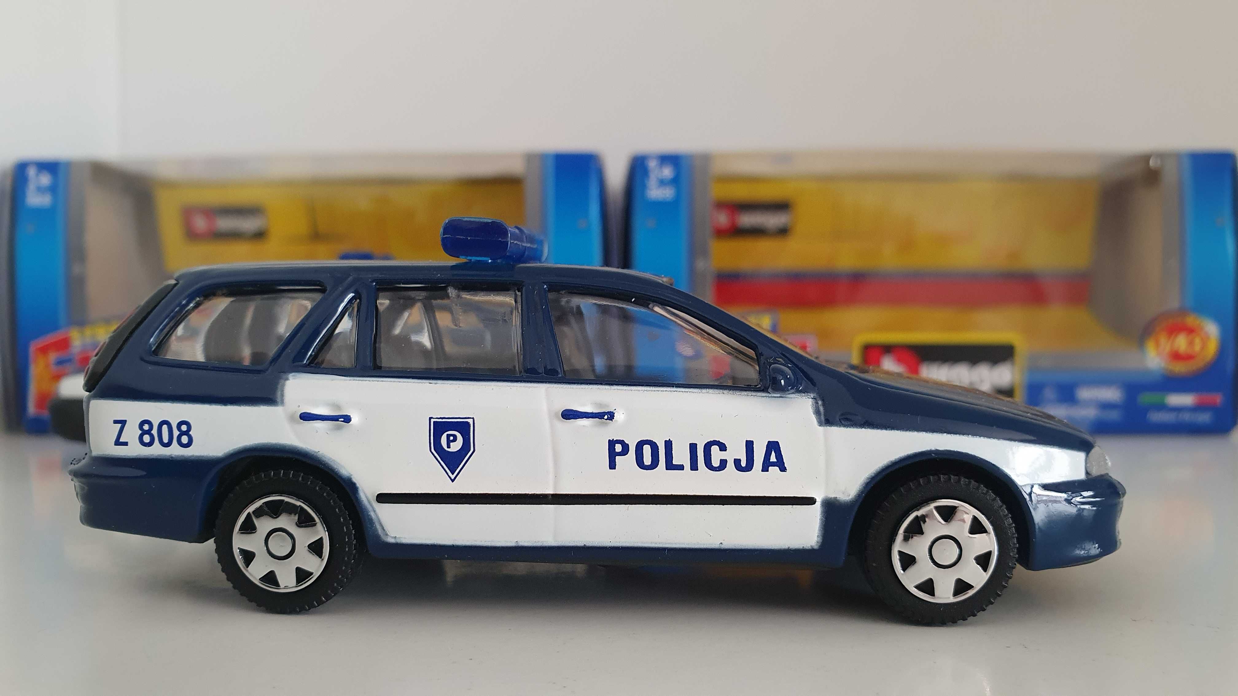 Zestaw Fiat Marea Fiat Marea Weekend Policja Bburago Burago 1:43