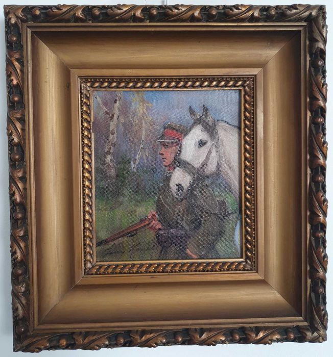 Jerzy Kossak  "Ułan z koniem"