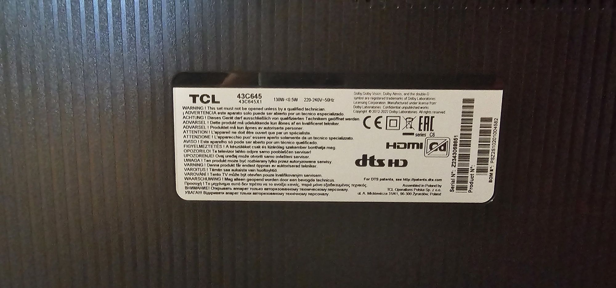 Tv 43 cale smart tv