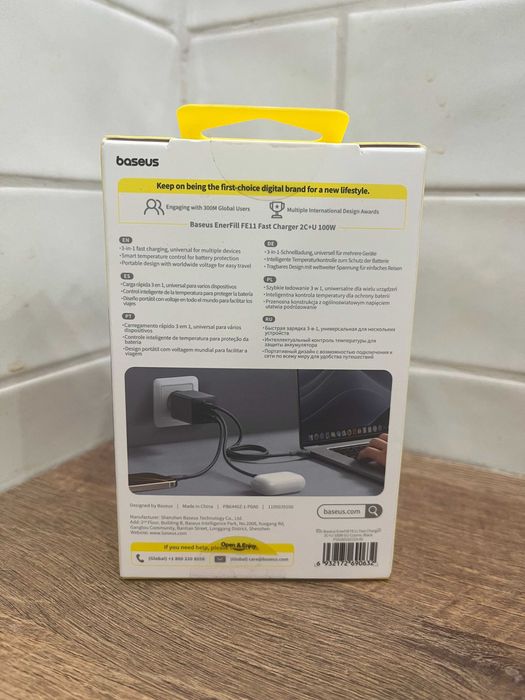 Зарядний пристрій Baseus EnerFill Fast Charger 2C+U 100W (CCXFK100CS)