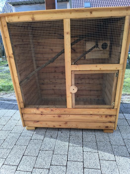 Nowa woliera drewniana dla papug z budką – transport cała Polska