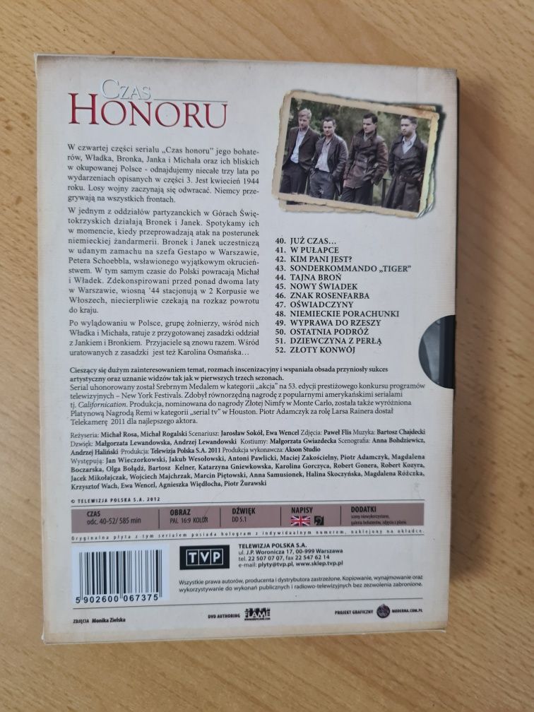 Czas honoru 4x DVD sezon czwarty