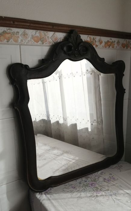 antigo espelho rustico biselado