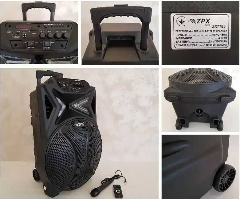 Колонка акустична 80W на акумуляторі з мікрофоном ZPX ZX 7783