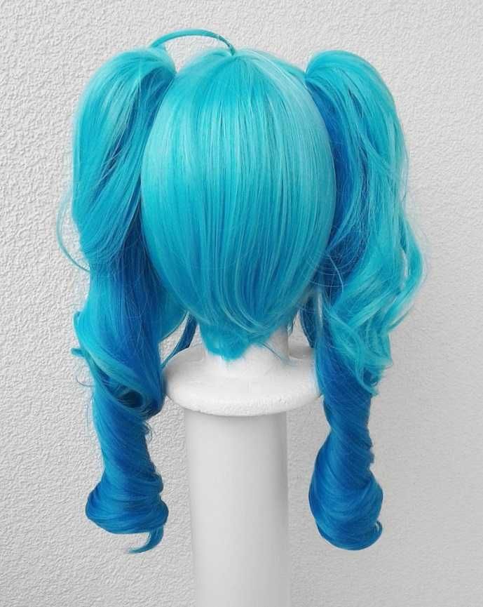Hatsune Miku Little Devil Turksuowa peruka z kitkami cosplay wig ombre