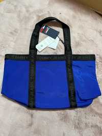 Tommy Hilfiger Jesns torba shopper szoperka niebieska Logo logowana