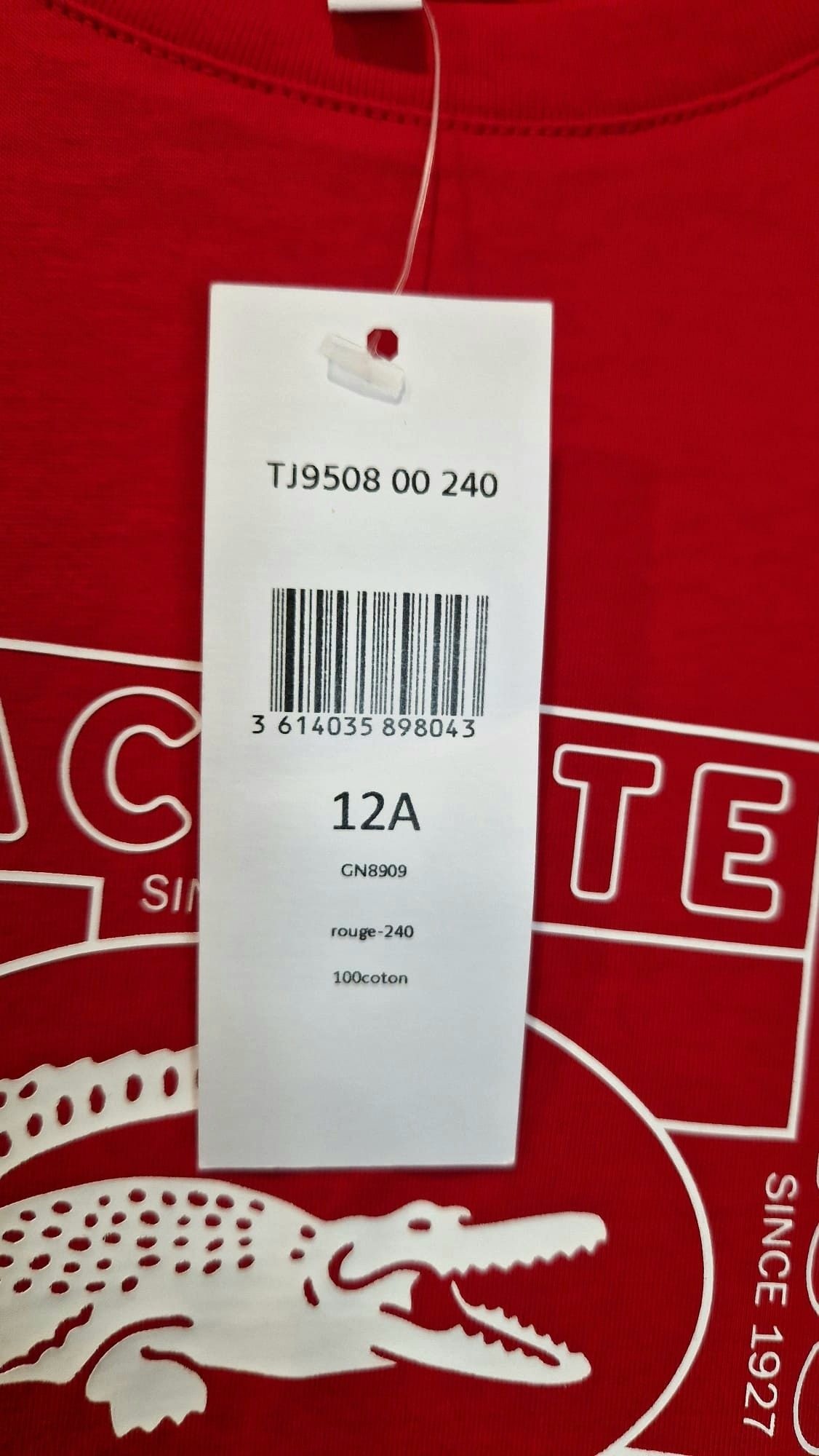 T-shirt młodzieżowy Lacoste Regular Fit roz. 12 lat/152 cm