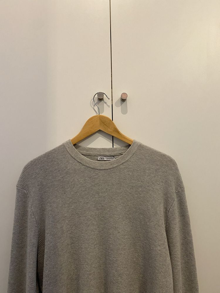 Sweater Cinzenta Zara 100% Algodão