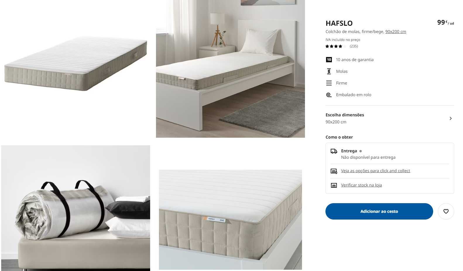 Estrado + Colchão IKEA com apenas 3 meses de uso