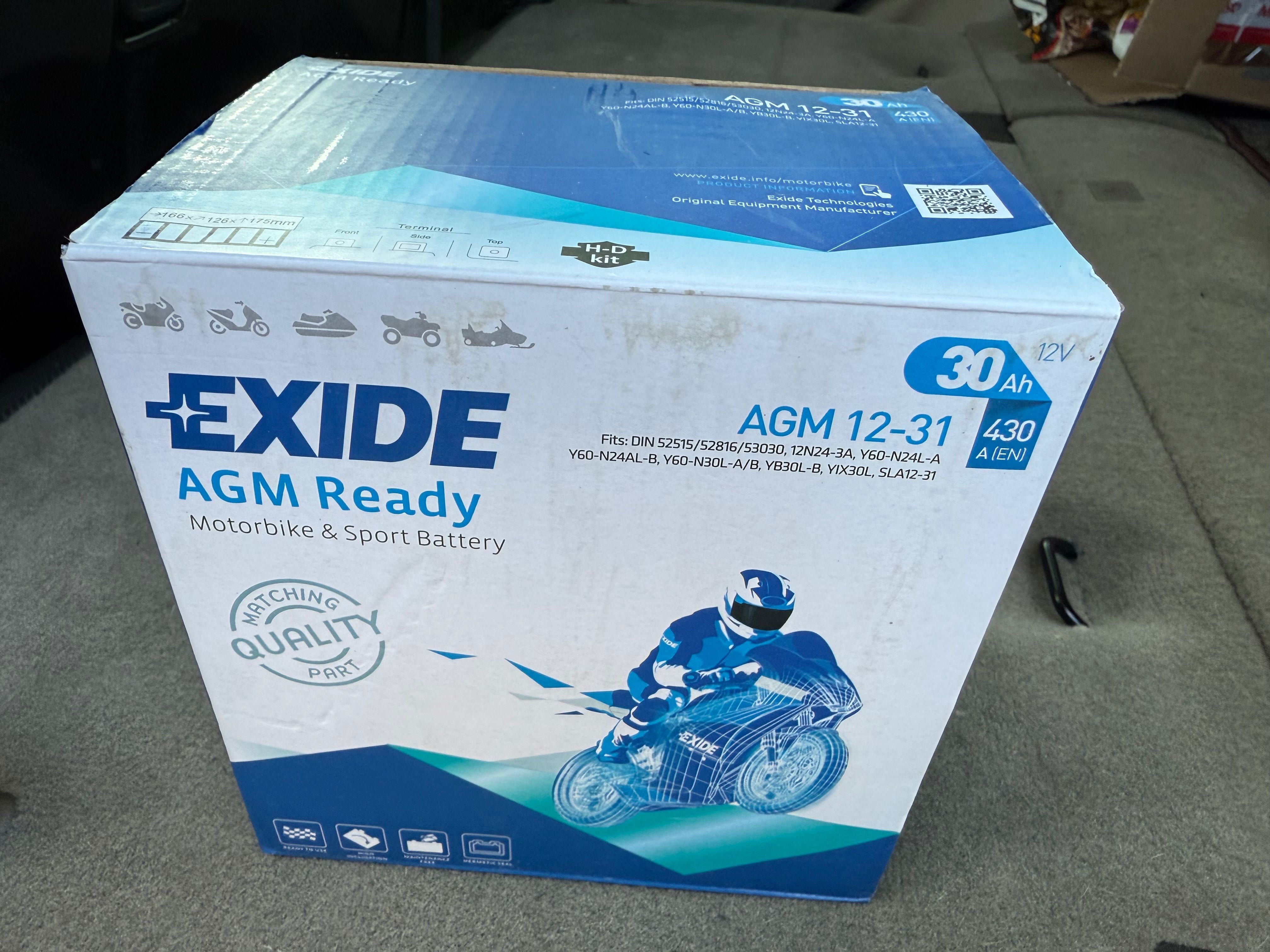 Акумулятор 30Ah-12v Exide AGM12-31, R EN430