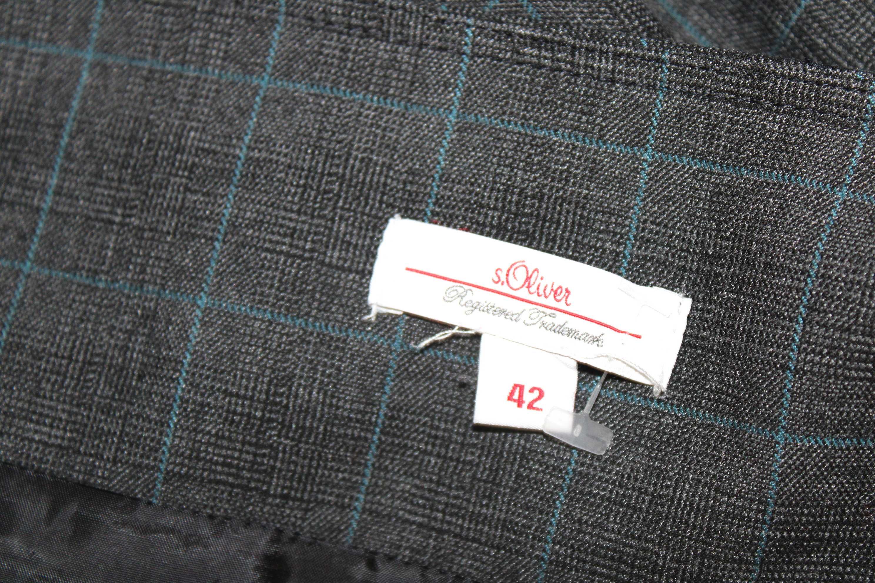 x8 S.OLIVER Stylowa Spódnica na Podszewce Kratka 42 XL