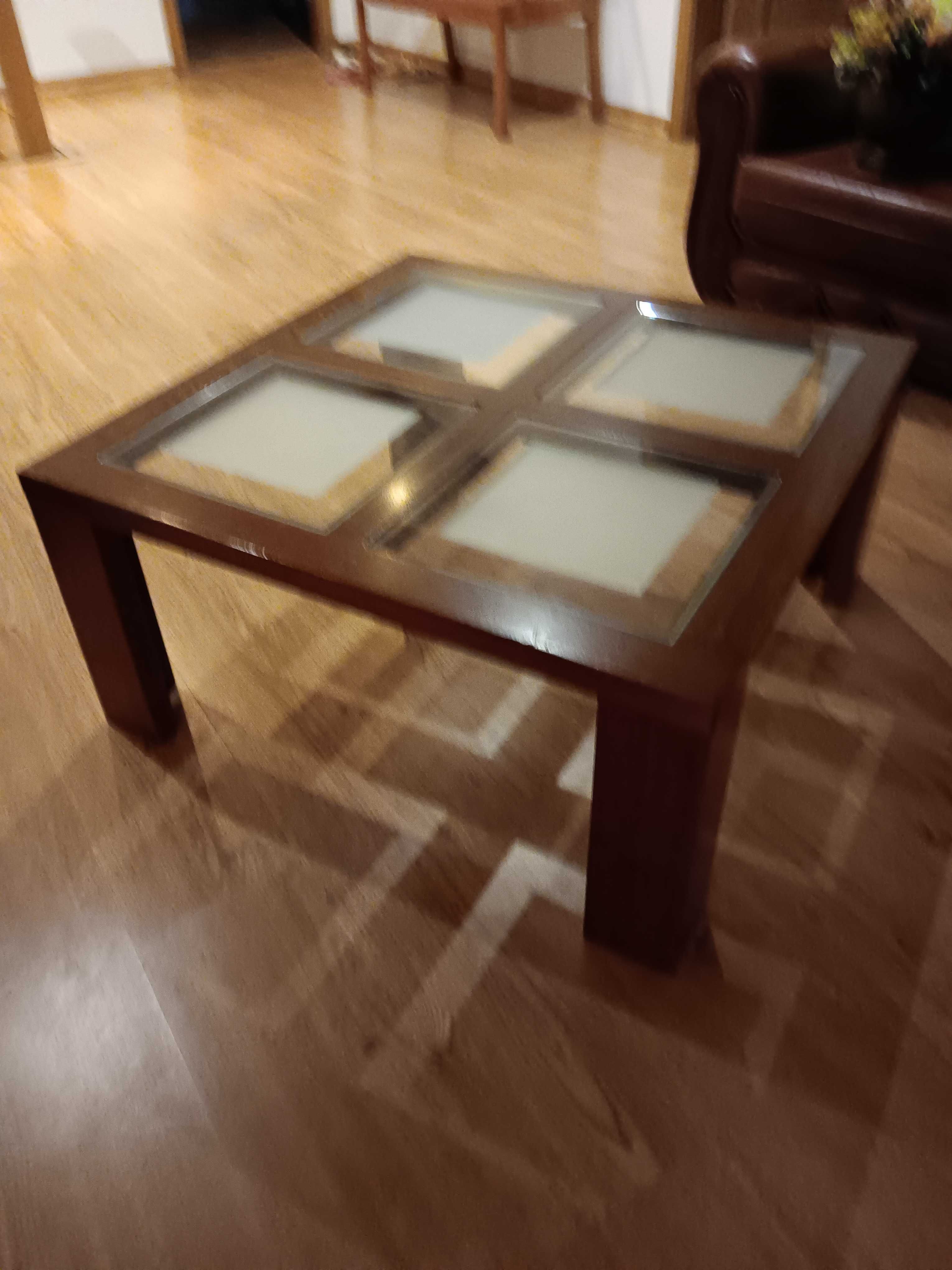 Mesa Centro madeira Mogno 80x80x38