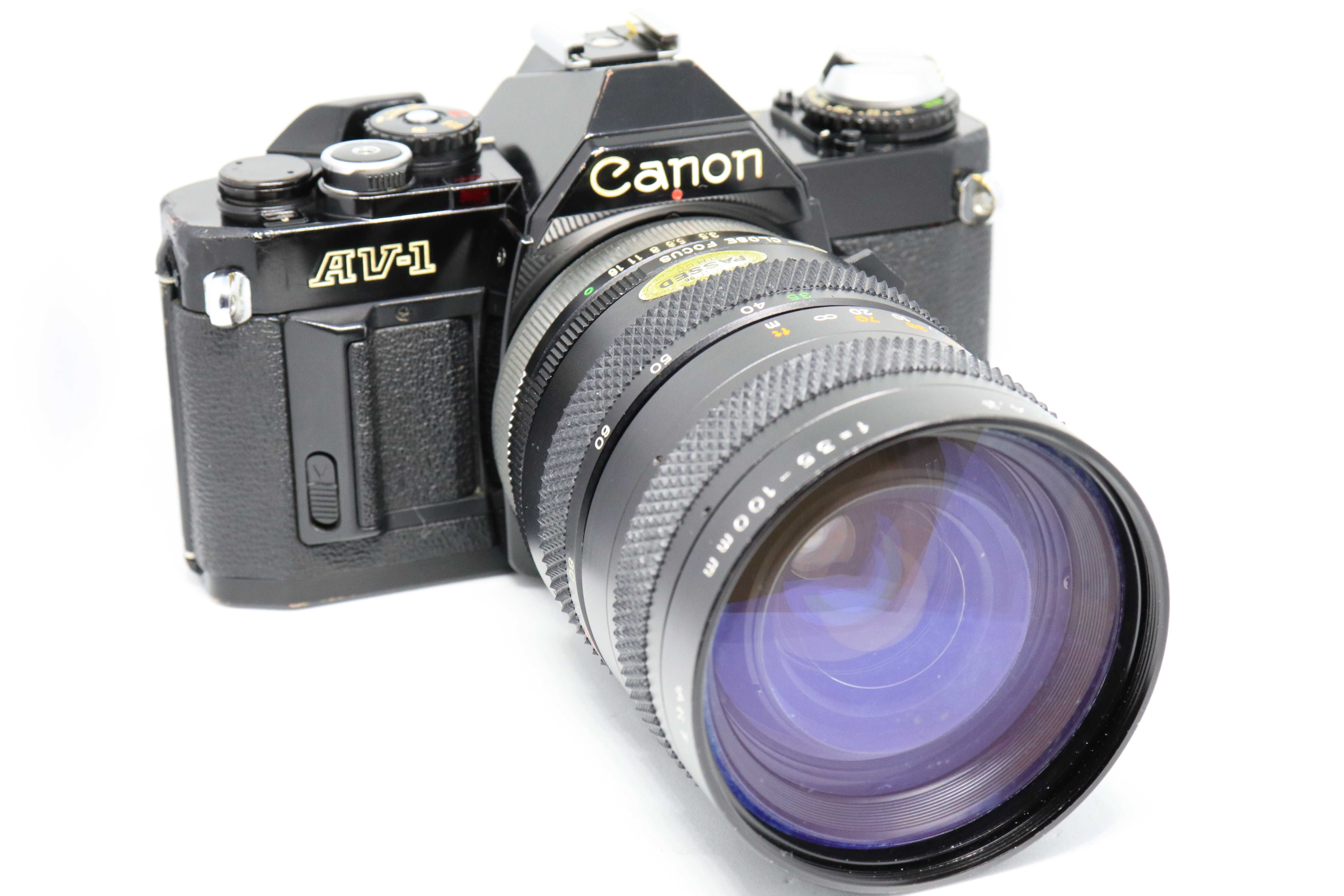 SLR Canon AV-1 + Zoom FD 35-100mm (a funcionar)
