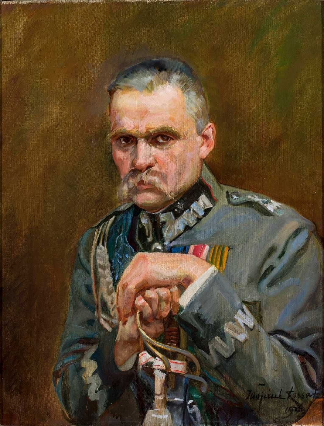 Marszałek Józef Piłsudski. Wojciech Kossak. Kopia 46x35 cm płótno