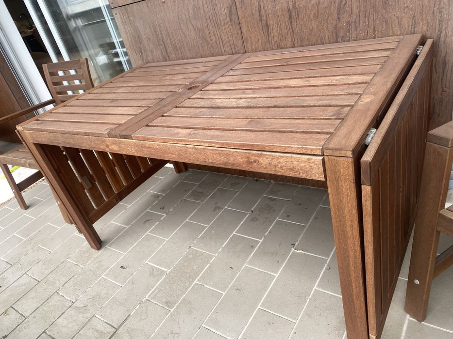 Mesa refeição exterior extensível  + cadeiras - IKEA APPLARO