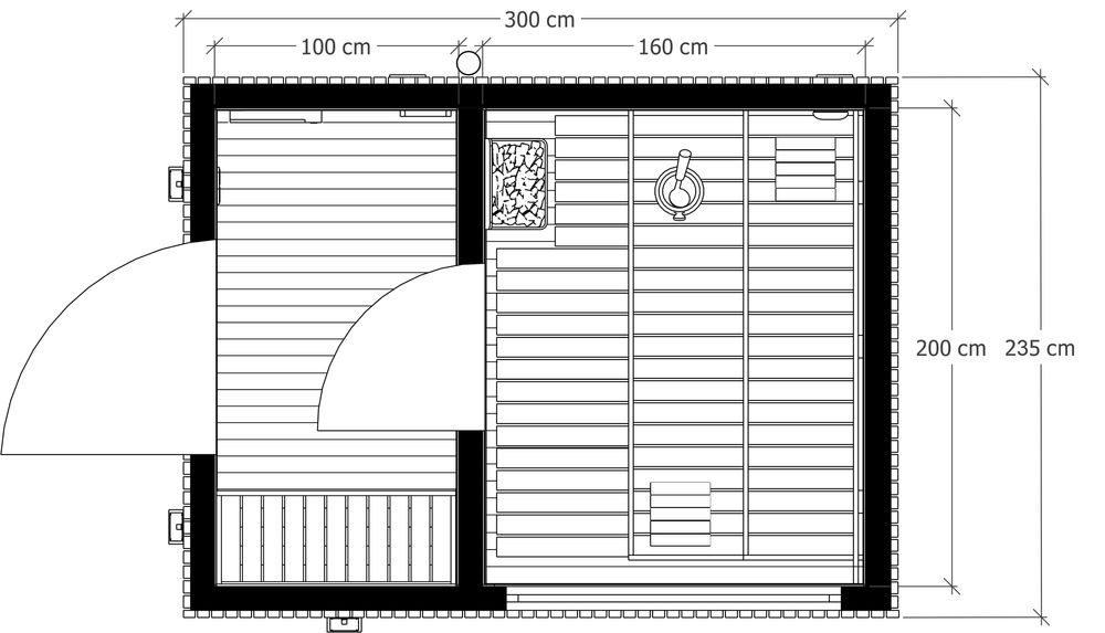 Sauna ogrodowa Elsa 300 cm x 235 cm