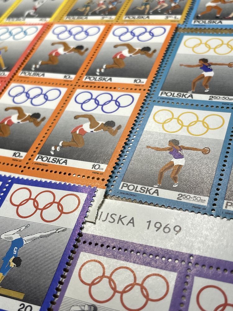Zestaw znaczków olimpiada 1969