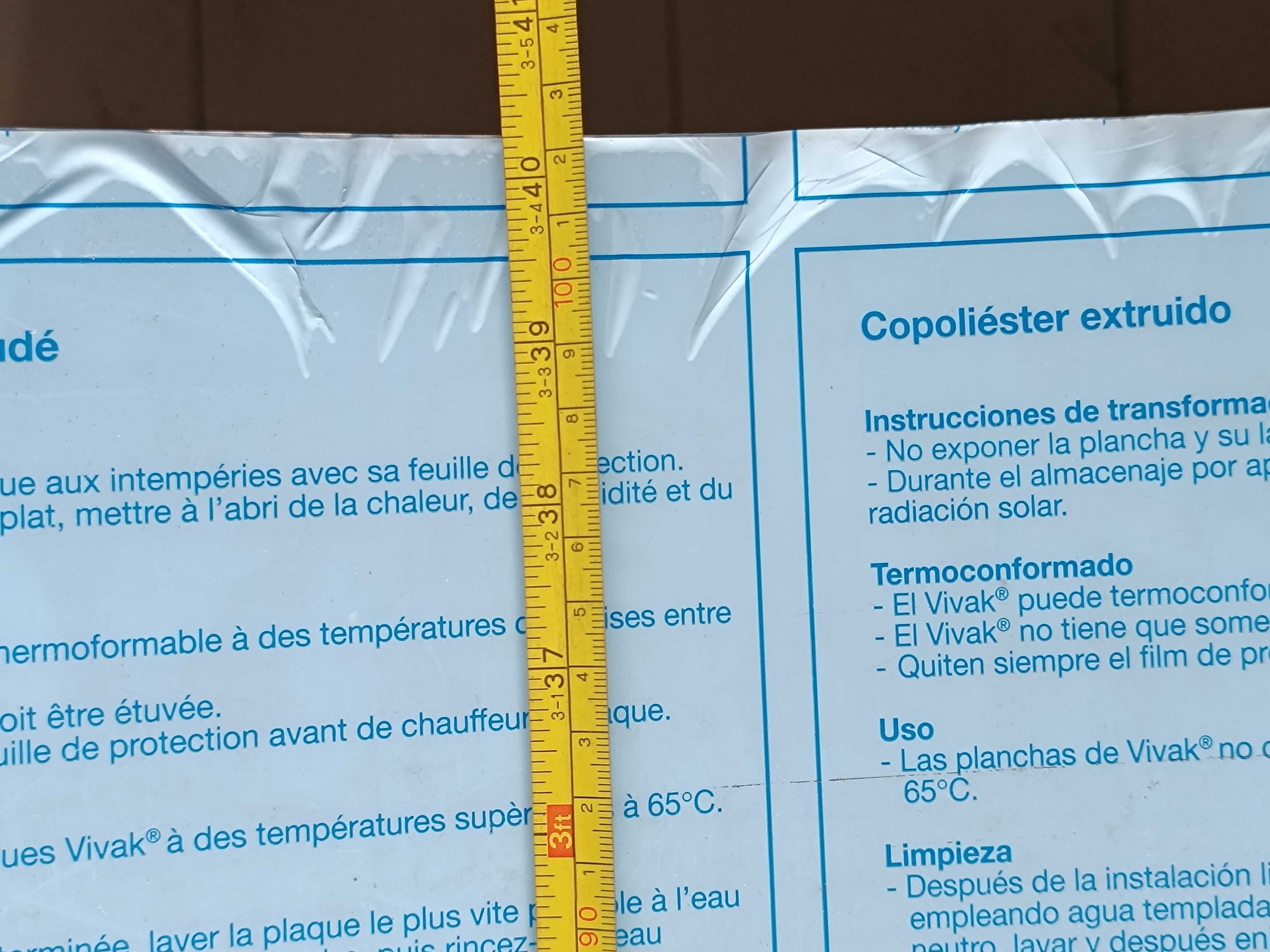3 Folhas Novas de plástico transparente PETG Vivak 120x60cm