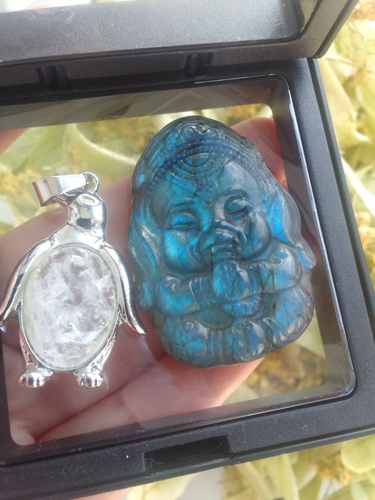 Лабрадорит Ганеша місячний камінь лунный камень флюорит Ganesha