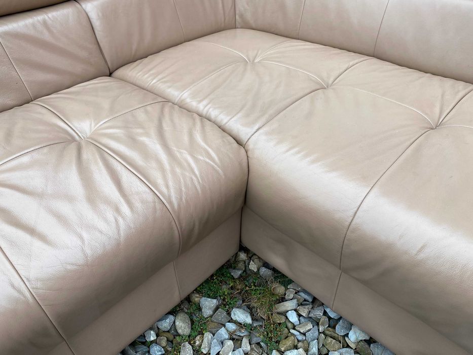 Шкіряний кутовий диван з натуральноі шкіри