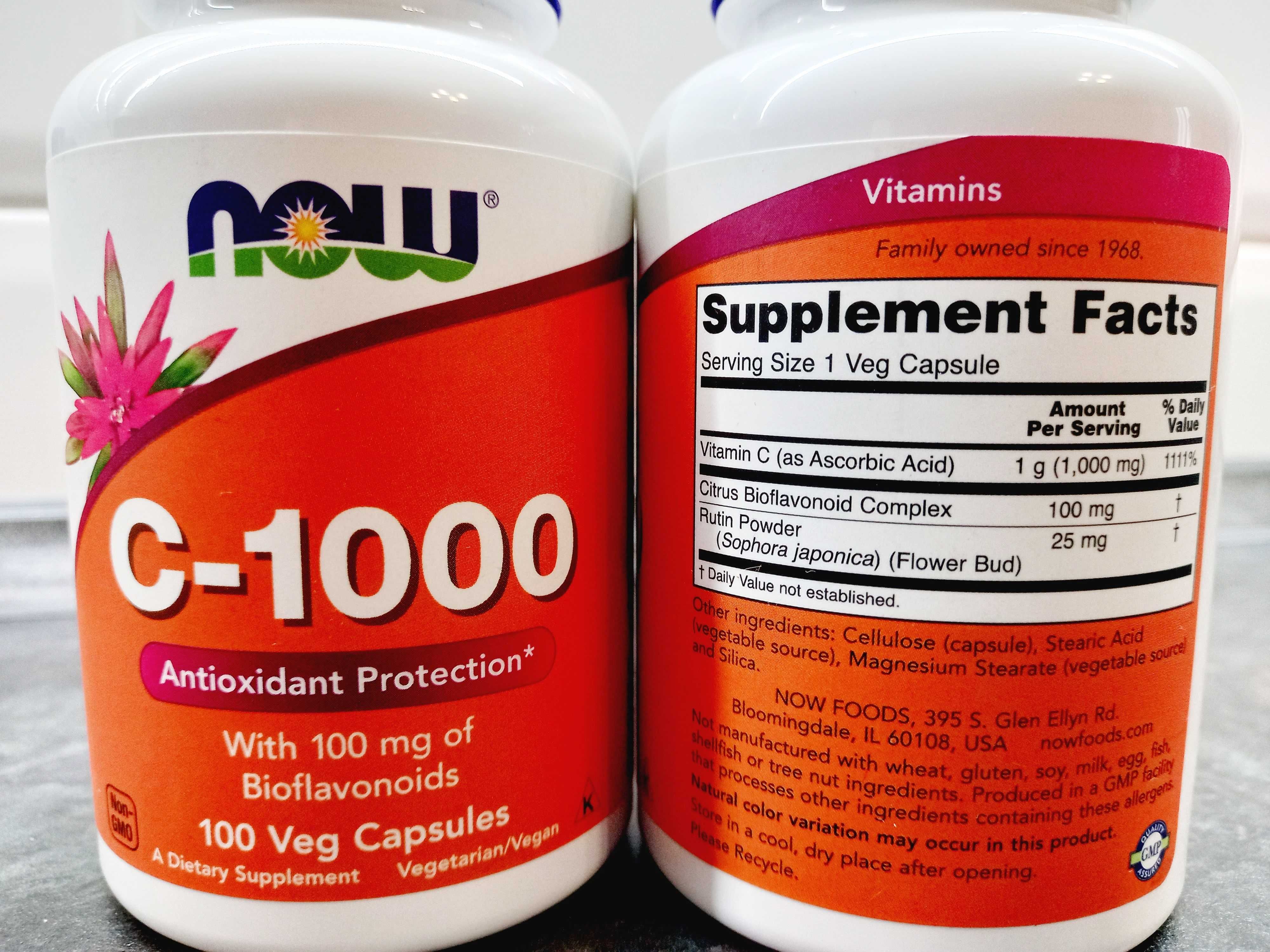 Now Foods, Vitamin C-1000 (100 капс.), витамин С-1000