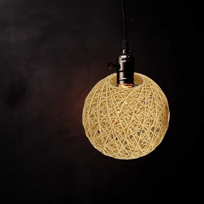 Klosze rattanowe ręcznie tkane okrągłe pokrycie lampy